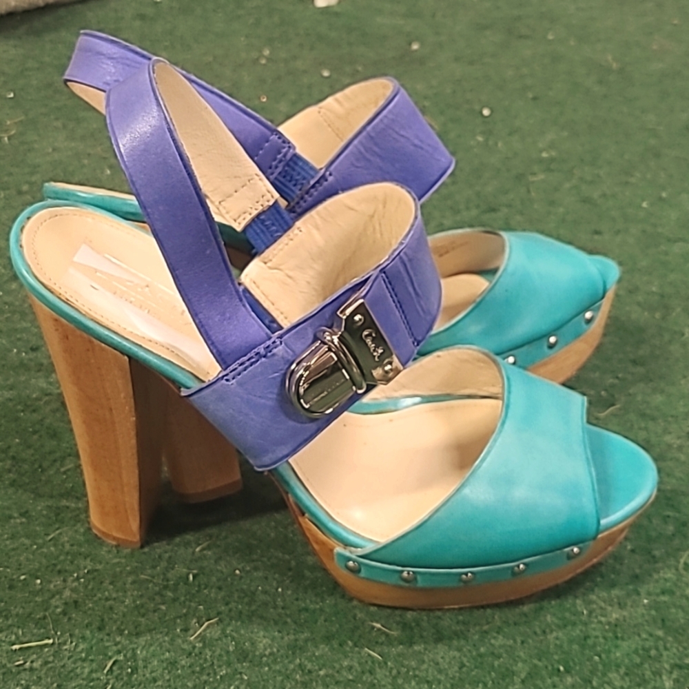 Coach high heels. Platform.  Blue. Size 10
